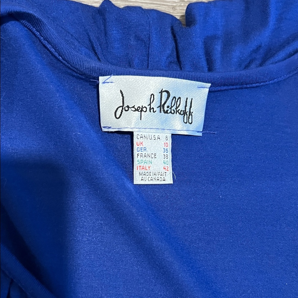Joseph Ribkoff Royal Blue Ruffled Blouse - Picture 2 of 3